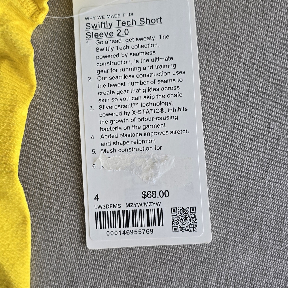 NWT Lululemon Swiftly Tech Short Sleeve 2.0 low Women's Top - Picture 6 of 6
